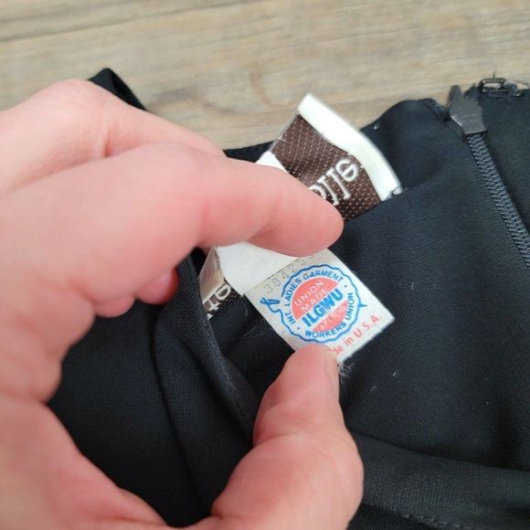 Vintage Steven Stoller New York Dress Cocktail Black Sheath Midi Long Sleeve 90s - Picture 6 of 10